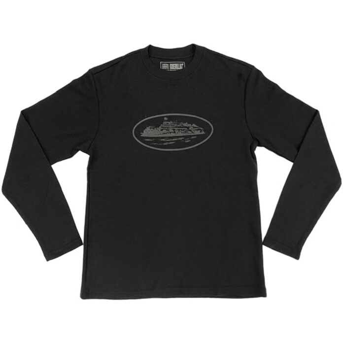 Corteiz Alcatraz Waffle L/S T-shirt Triple Black