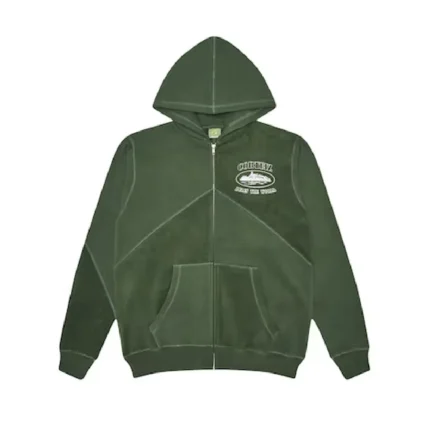 Corteiz Superior V2 Zip Up Hoodie – Forrest Green