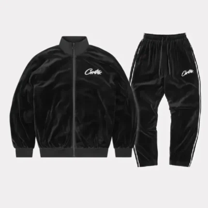 Corteiz VVS Velour Tracksuit Black