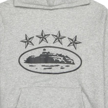 Corteiz 4Starz Alcatraz Hoodie Grey